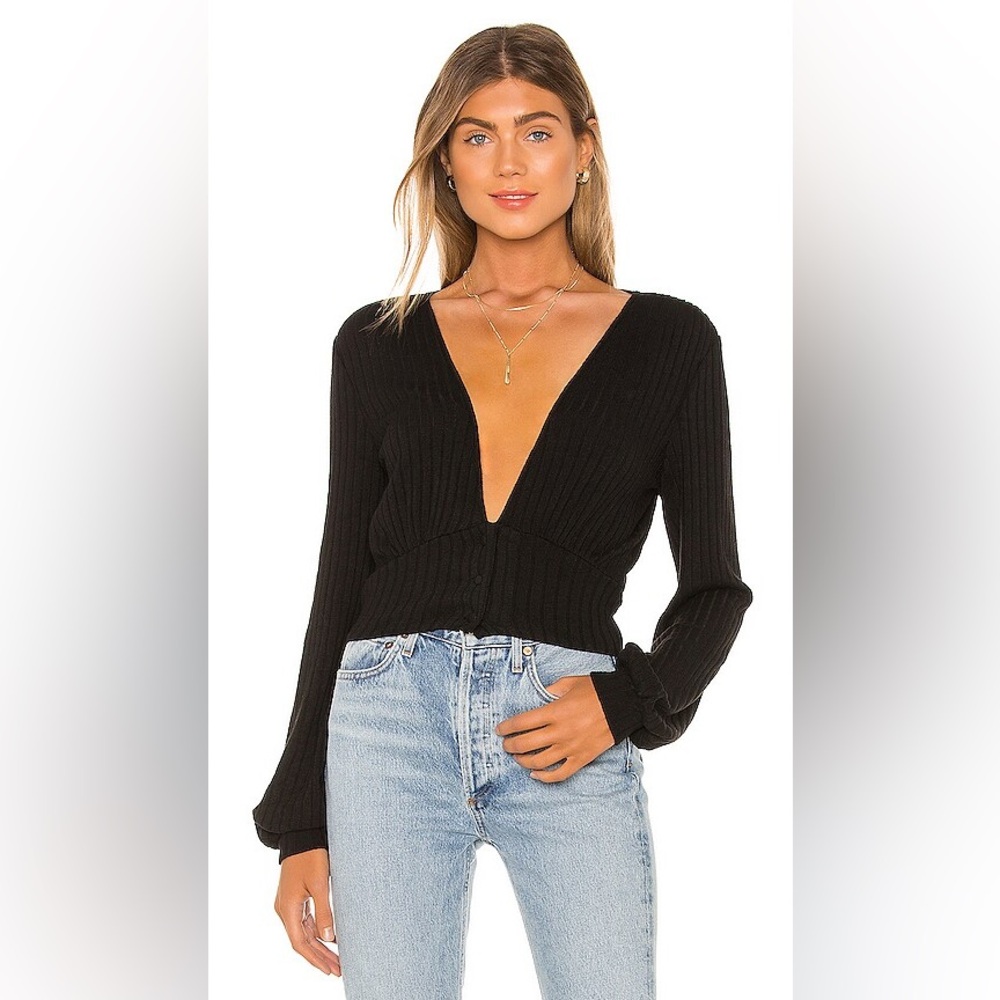 Privacy Please Free Falling Sweater Cardigan in Black